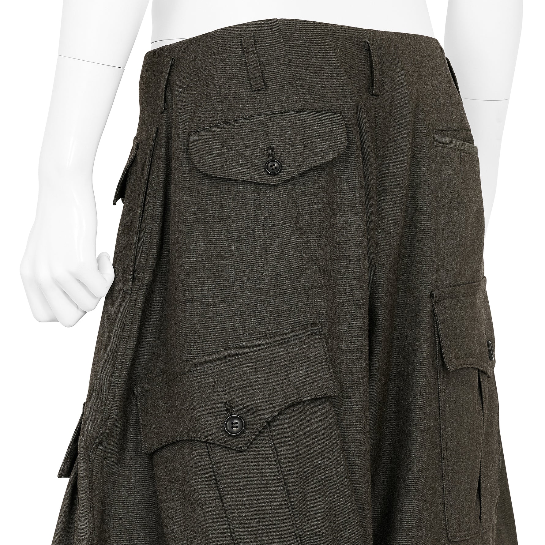 WOOL JODHPURS PANTS WITH POCKET GREY GREEN
