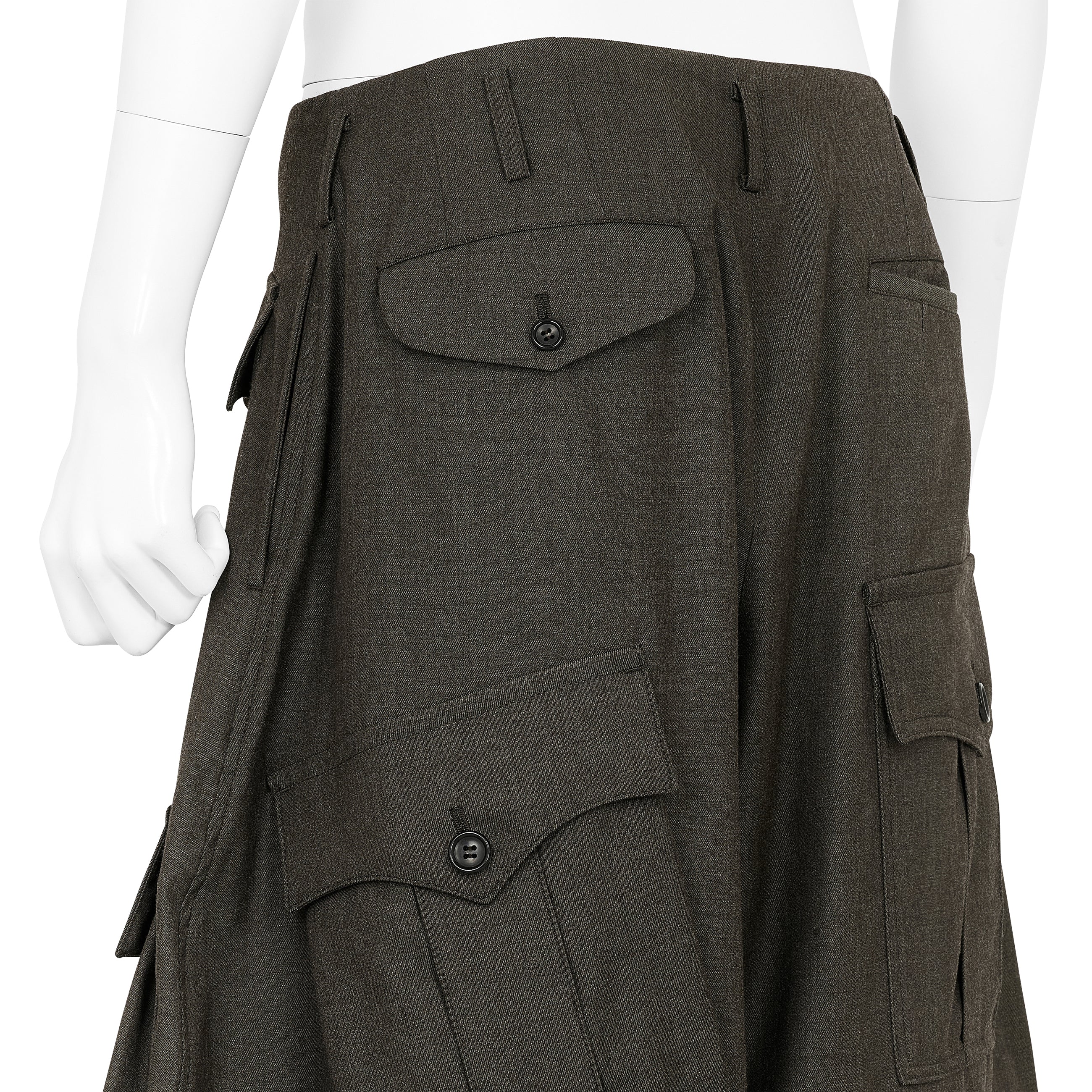 WOOL JODHPURS PANTS WITH POCKET GREY GREEN
