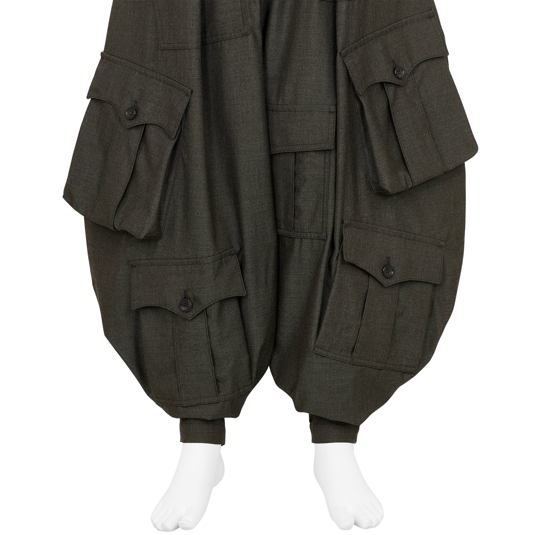 WOOL JODHPURS PANTS WITH POCKET GREY GREEN