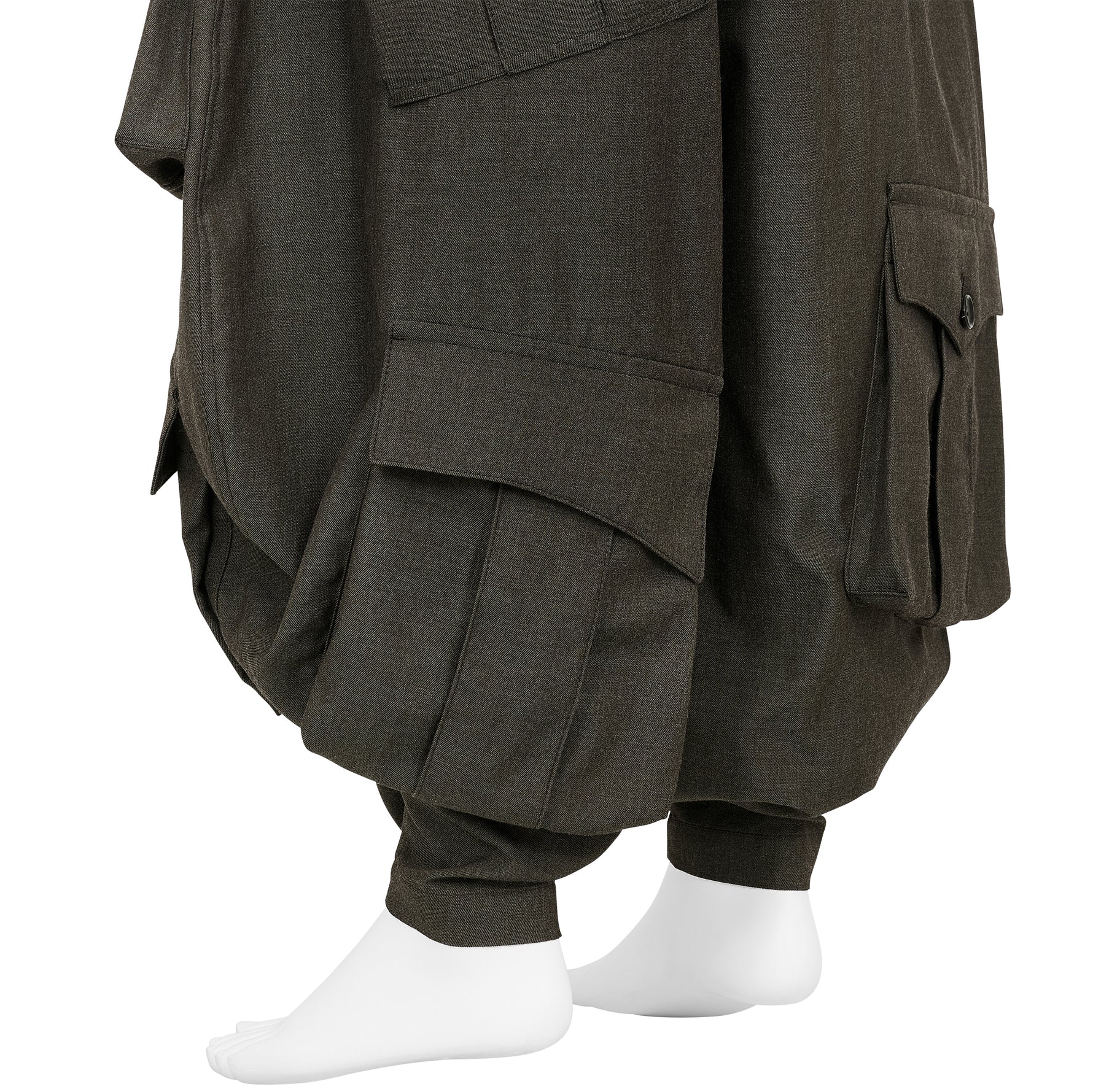 WOOL JODHPURS PANTS WITH POCKET GREY GREEN