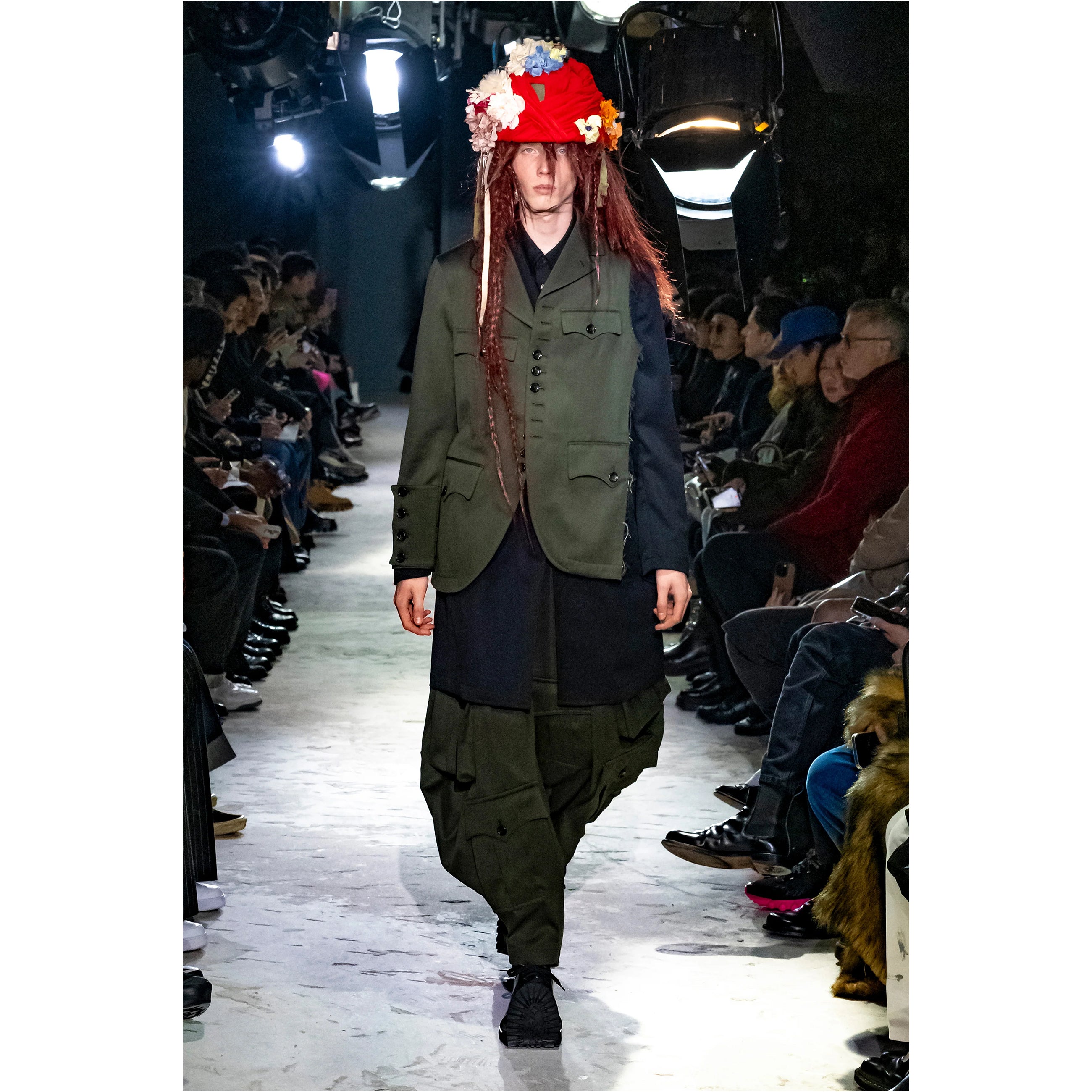 WOOL JODHPURS PANTS WITH POCKET GREY GREEN
