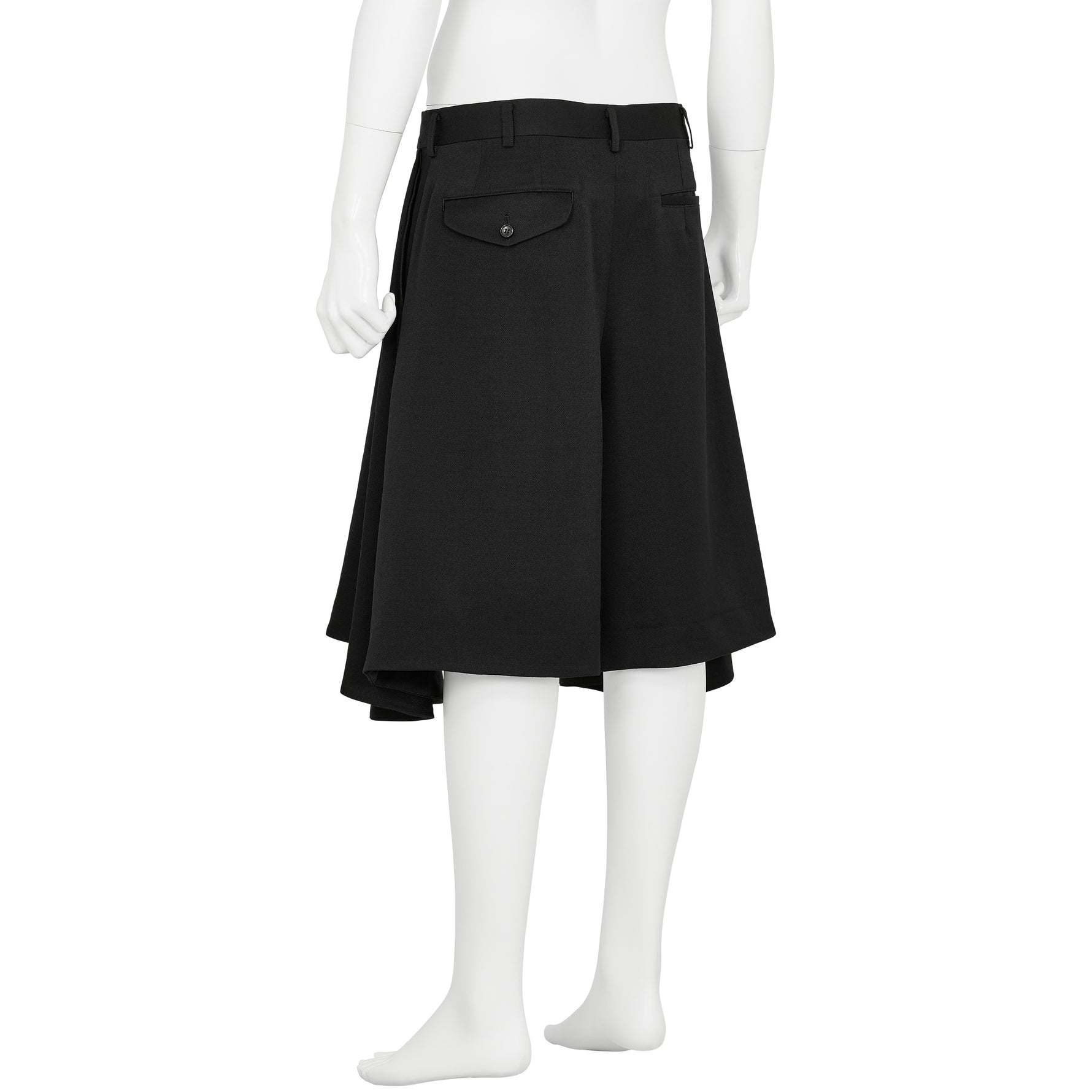 WOOL SATIN SHORTS BLACK