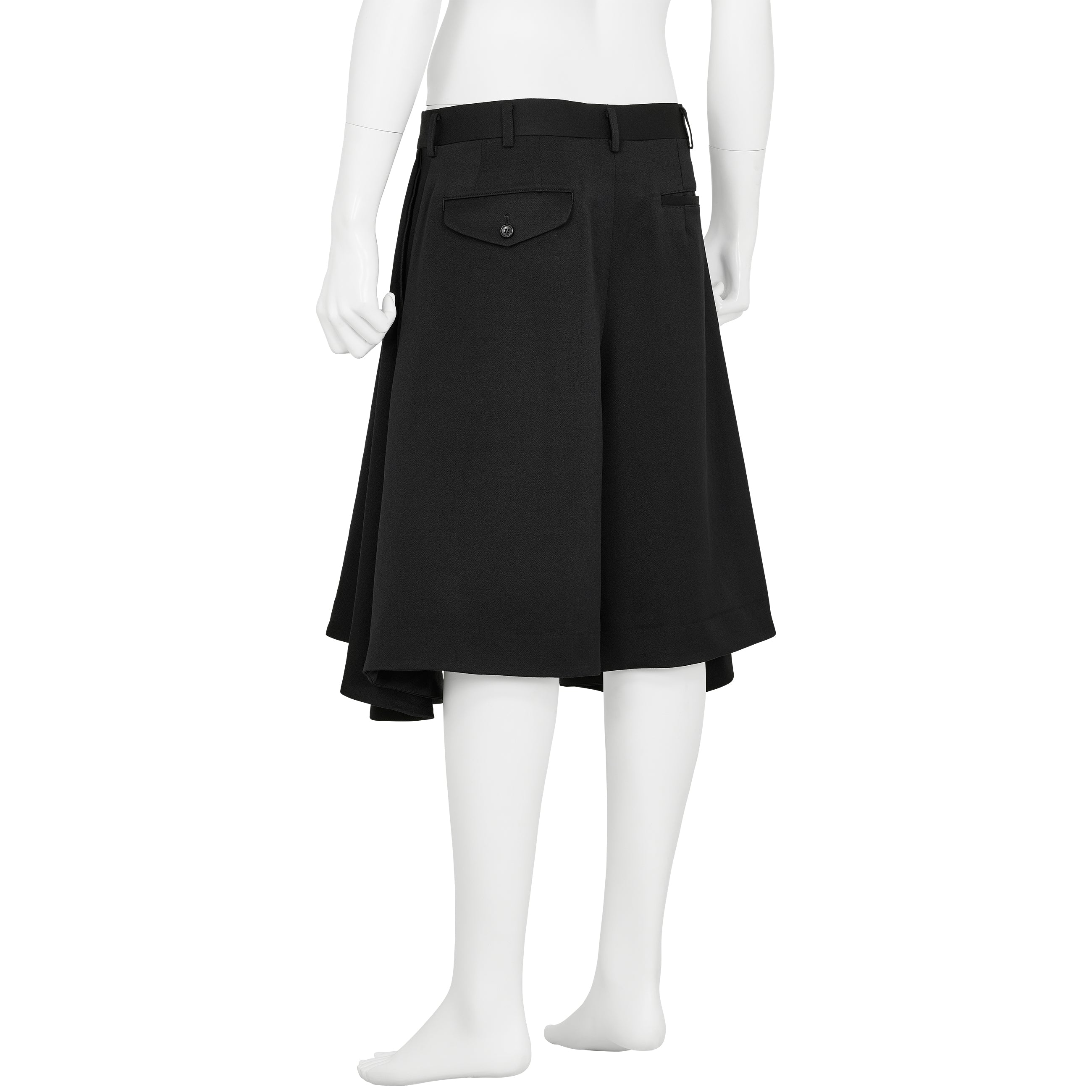 WOOL SATIN SHORTS BLACK