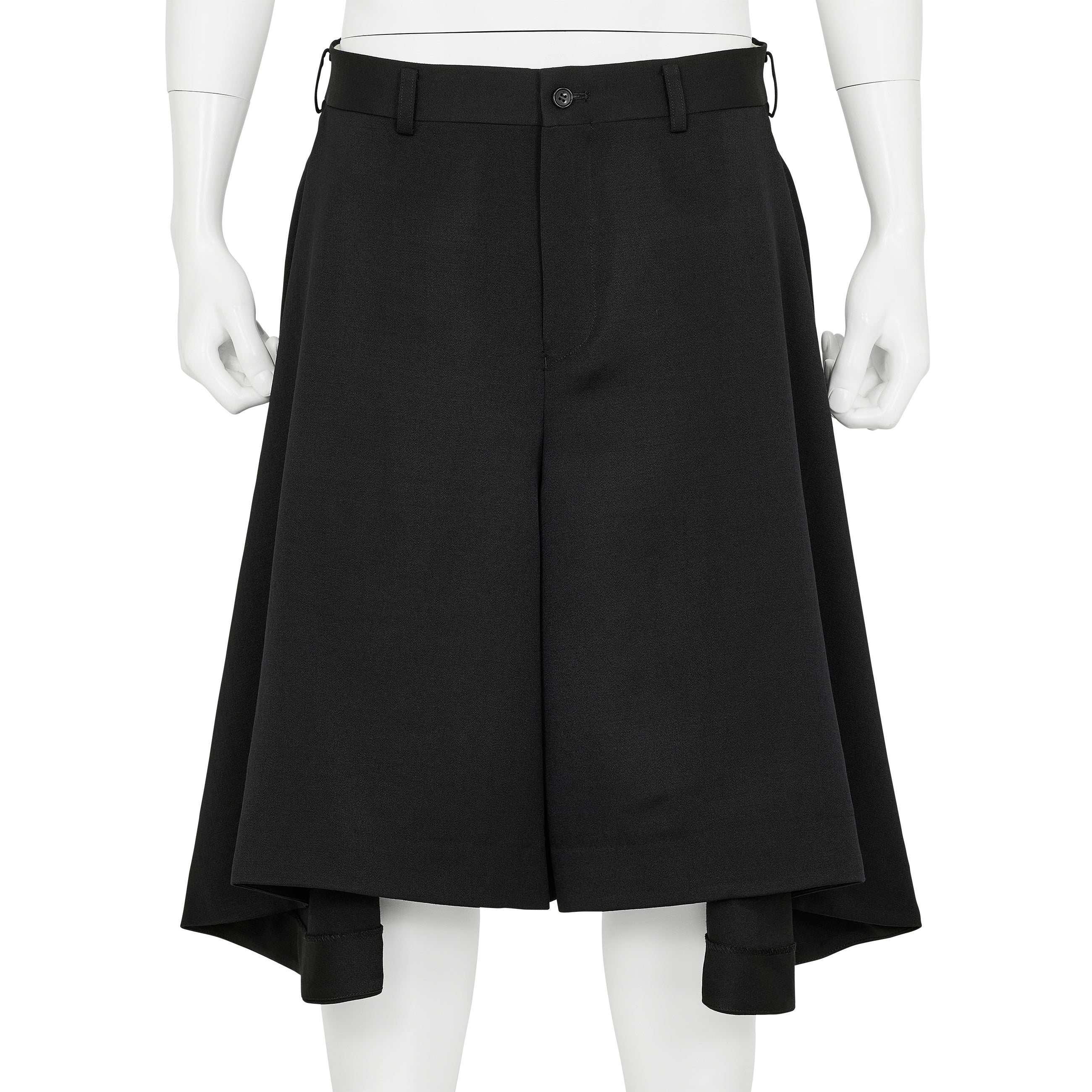 WOOL SATIN SHORTS BLACK