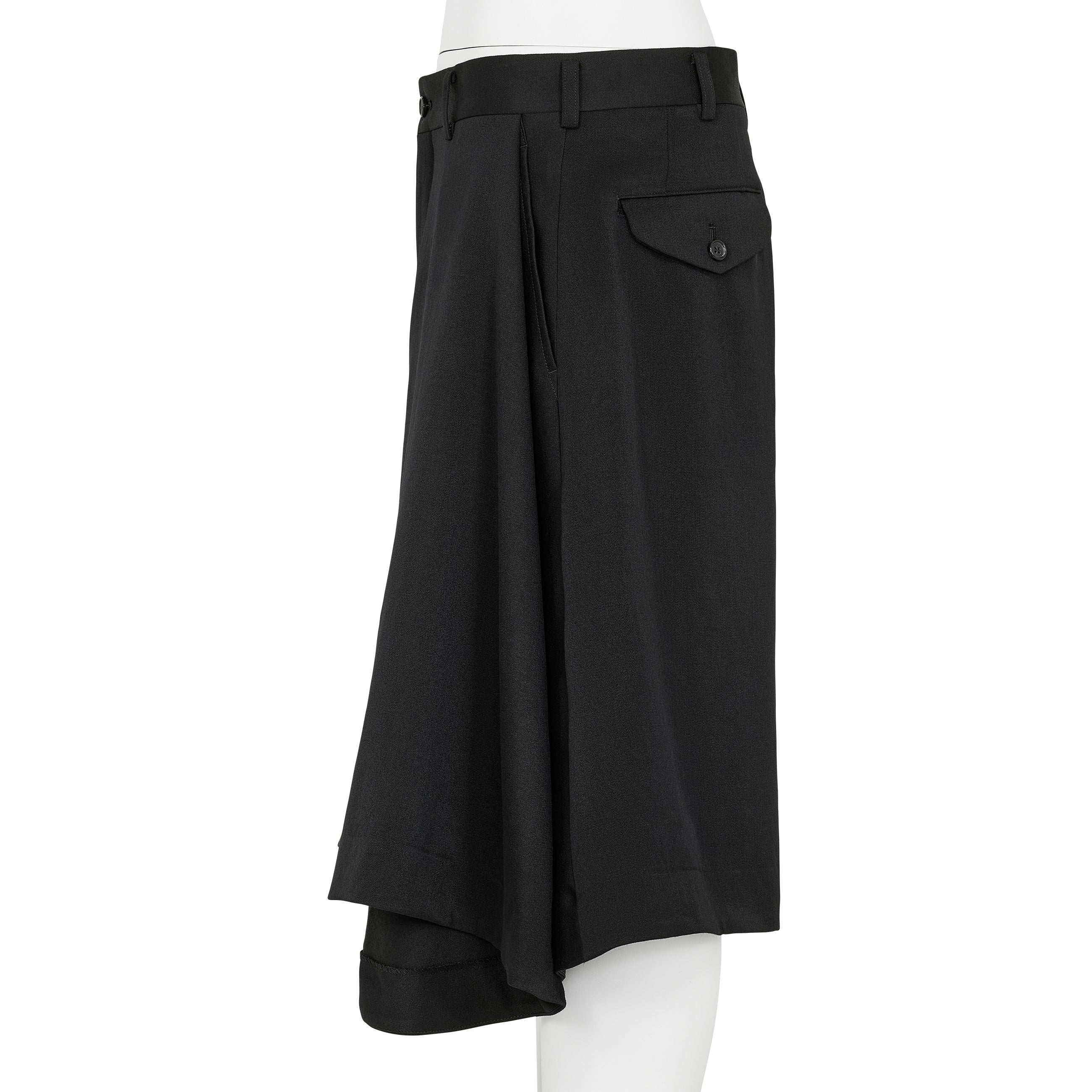 WOOL SATIN SHORTS BLACK