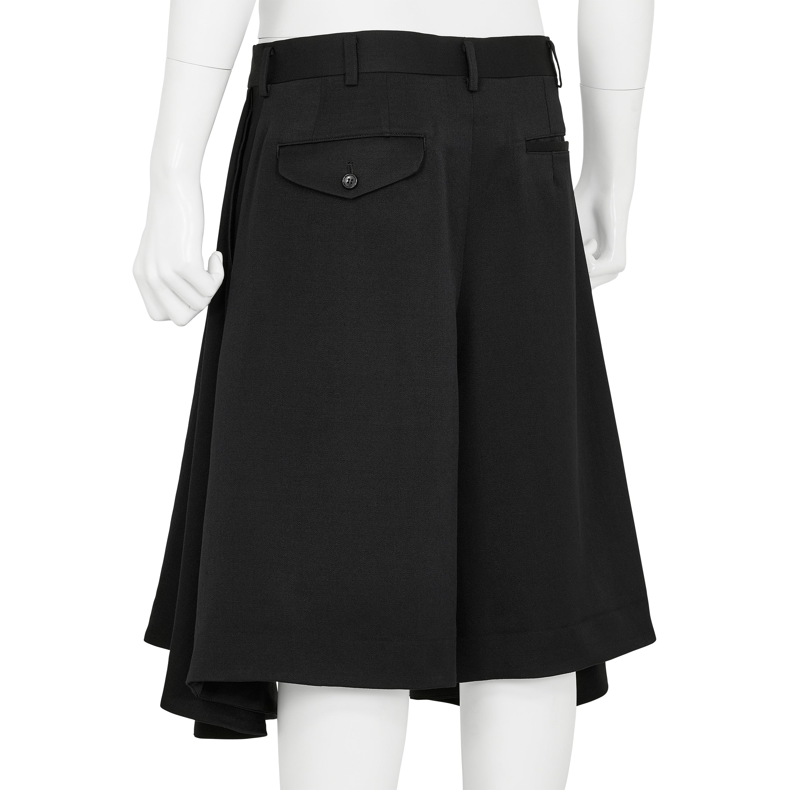 WOOL SATIN SHORTS BLACK