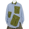 STRIPE TWIST SHIRT WITH POCKET BLUE