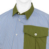 STRIPE TWIST SHIRT WITH POCKET BLUE