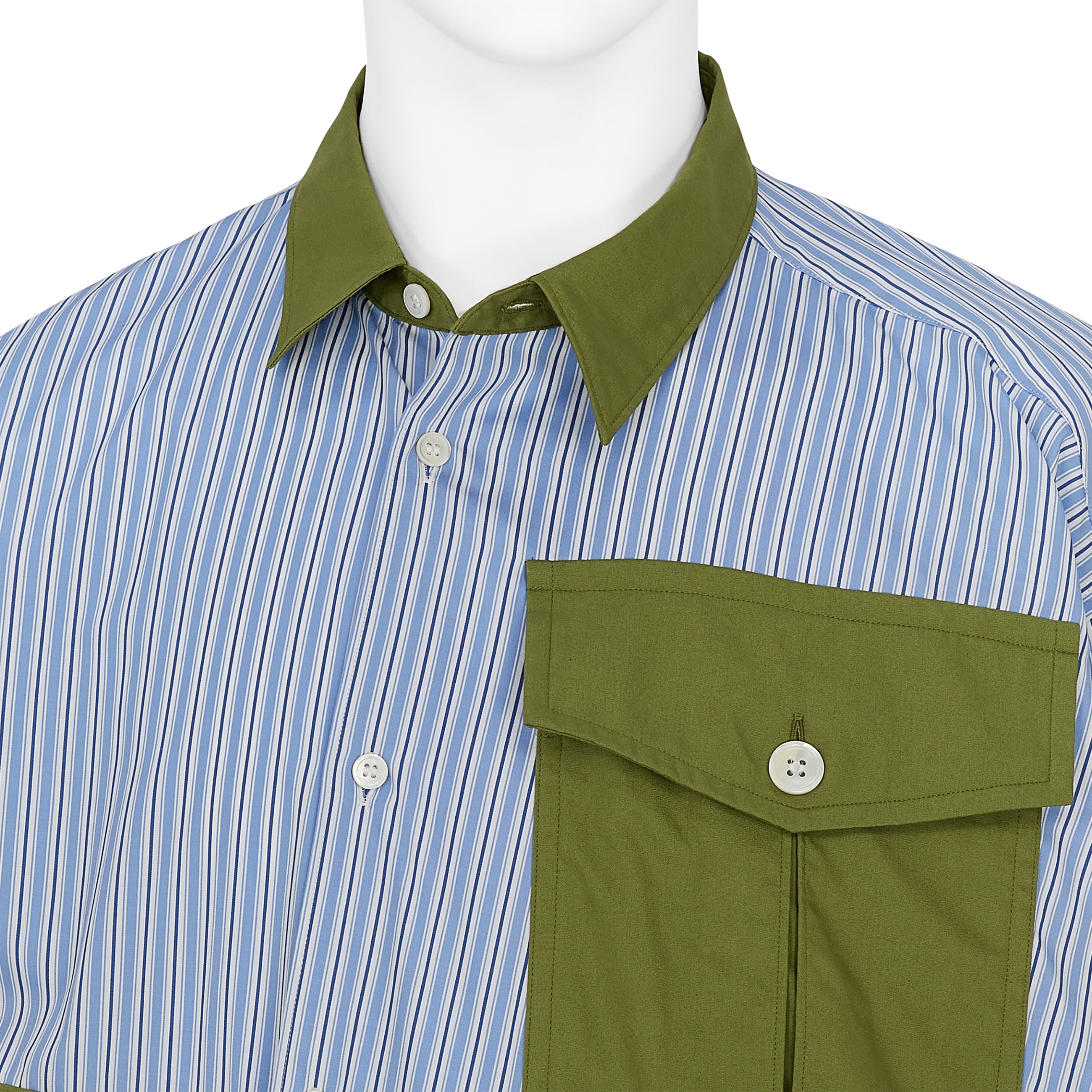 STRIPE TWIST SHIRT WITH POCKET BLUE