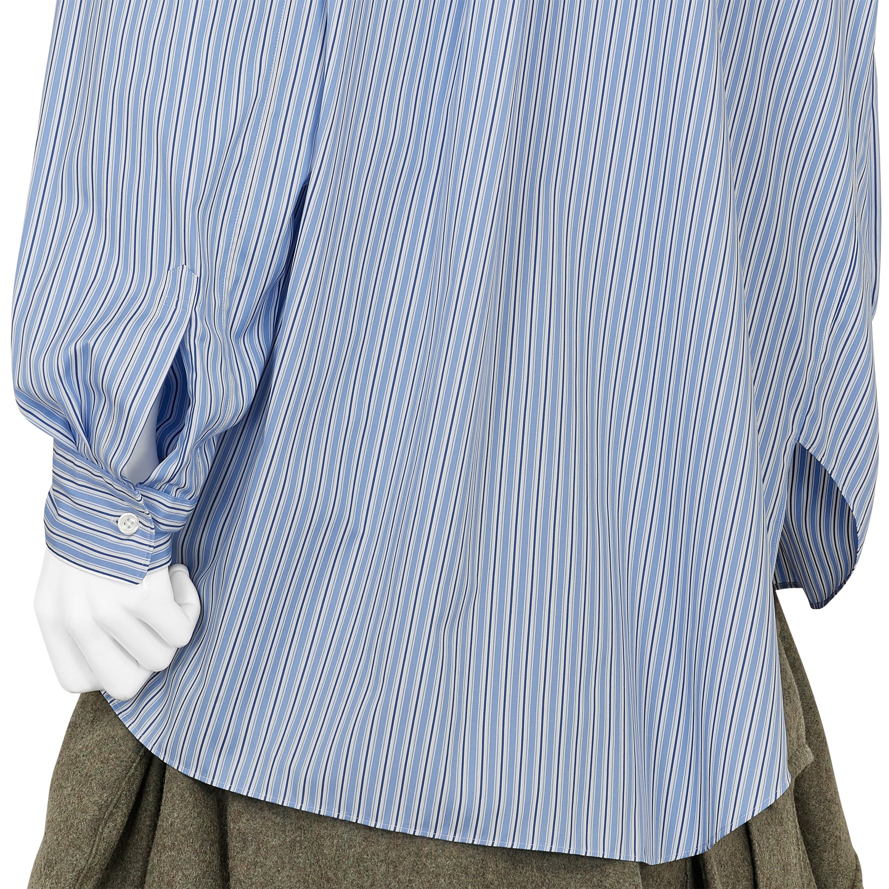 STRIPE TWIST SHIRT WITH POCKET BLUE