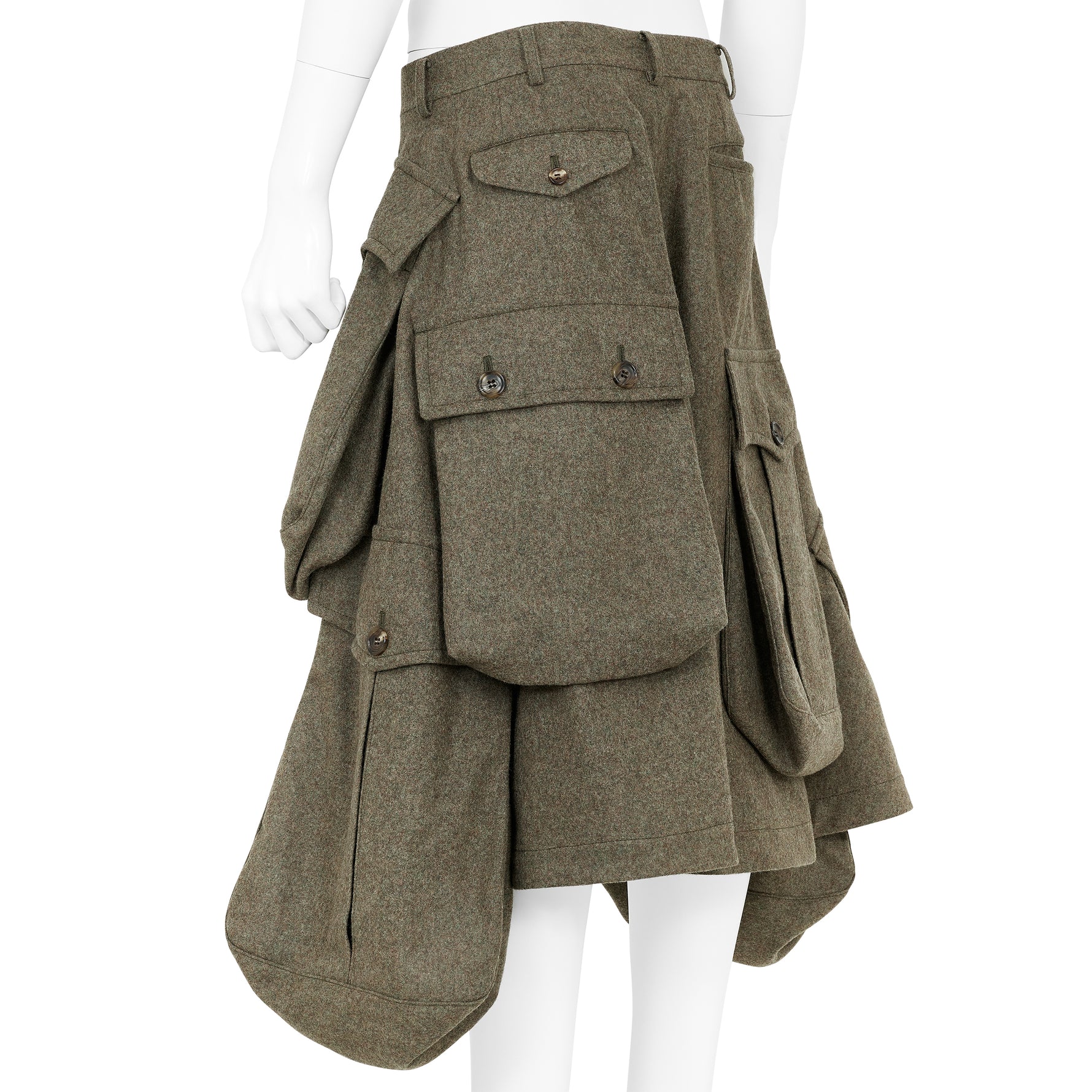 WIDE SHORTS WITH POCKET KHAKI GREEN