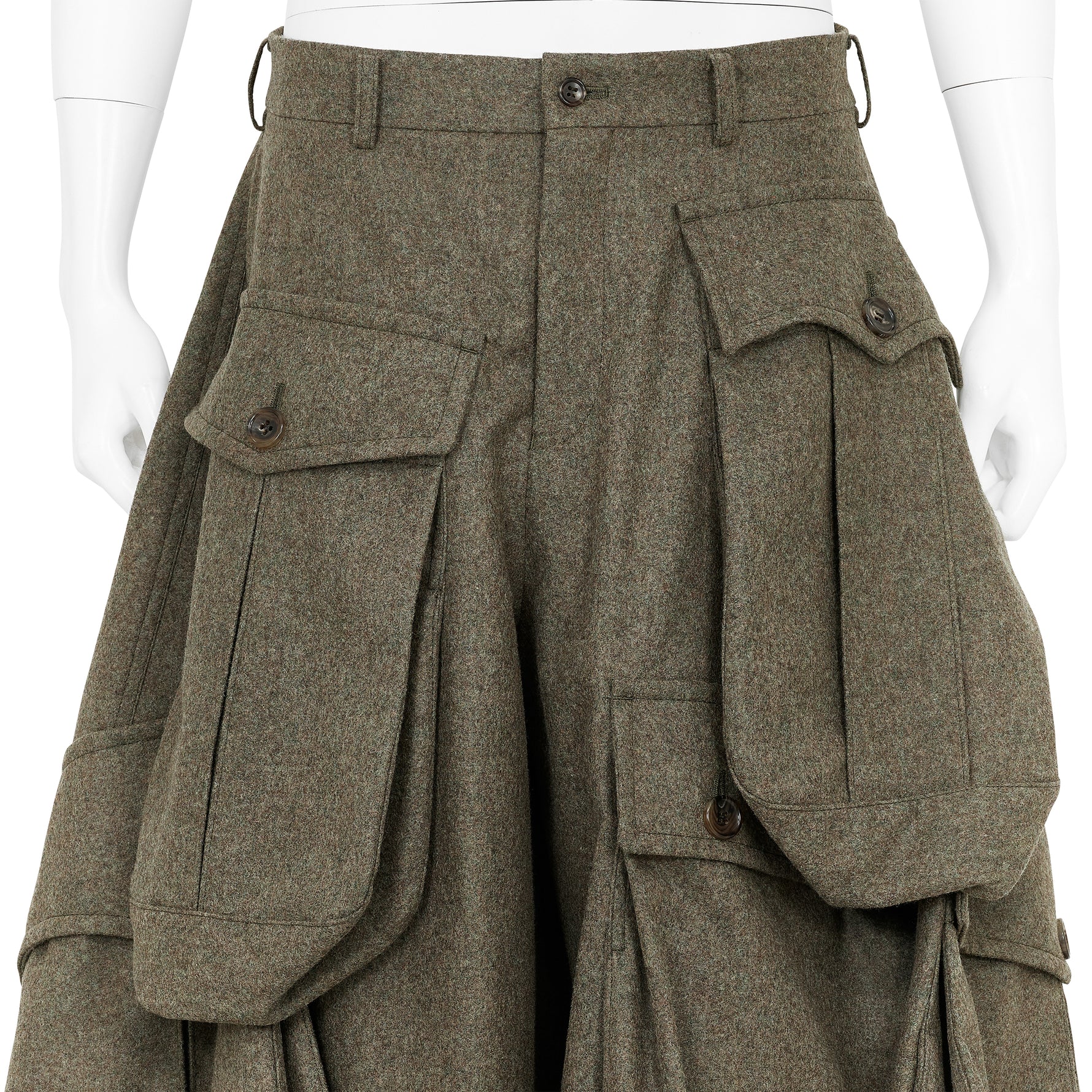 WIDE SHORTS WITH POCKET KHAKI GREEN