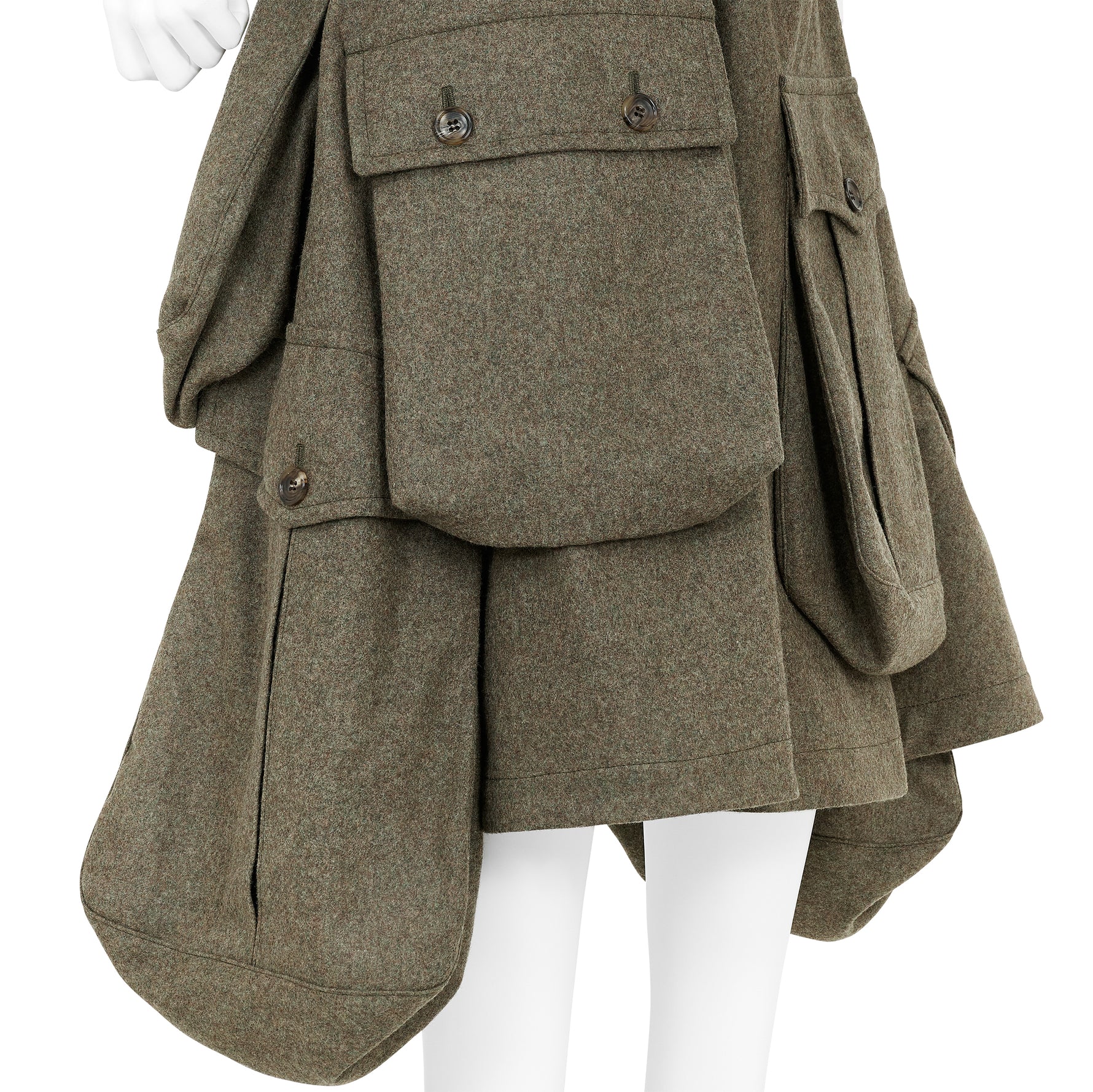 WIDE SHORTS WITH POCKET KHAKI GREEN