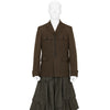 WOOL JACKET WITH BUTTON TOP BROWN