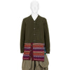 CARDIGAN WITH ASYMMETRY PARTS OLIVE MULTI