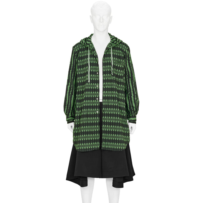 POLYESTER SHIRT WITH HOOD GREEN