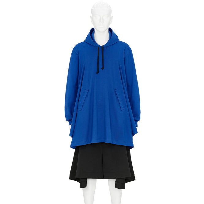 COTTON L/S TEE SHIRT WITH HOOD BLUE