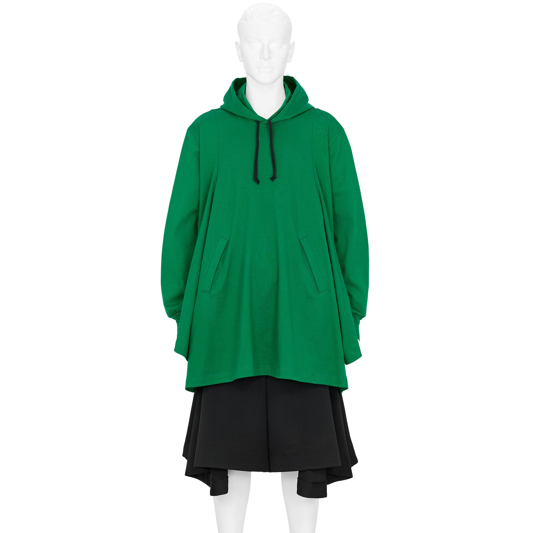 COTTON L/S TEE SHIRT WITH HOOD GREEN