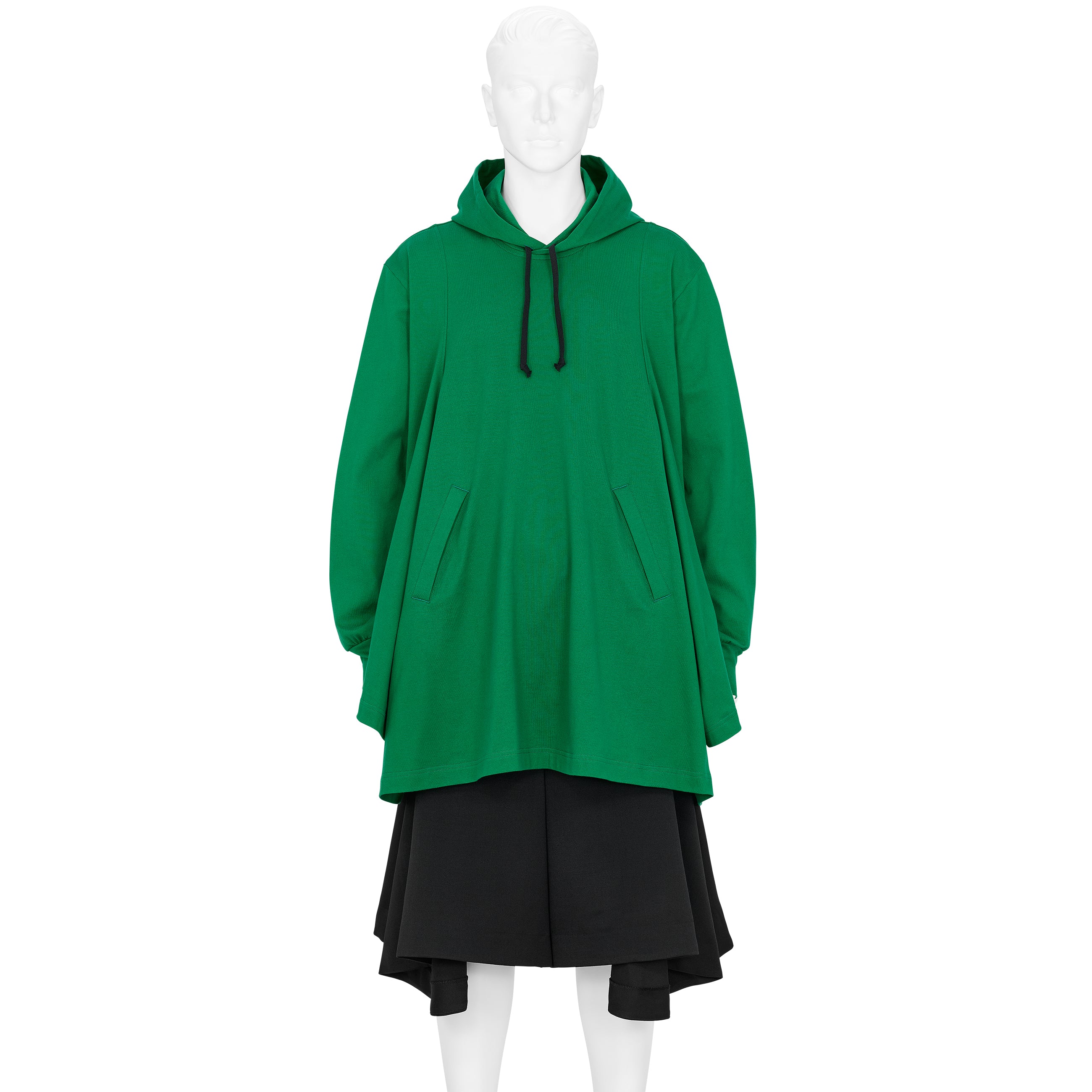 COTTON L/S TEE SHIRT WITH HOOD GREEN