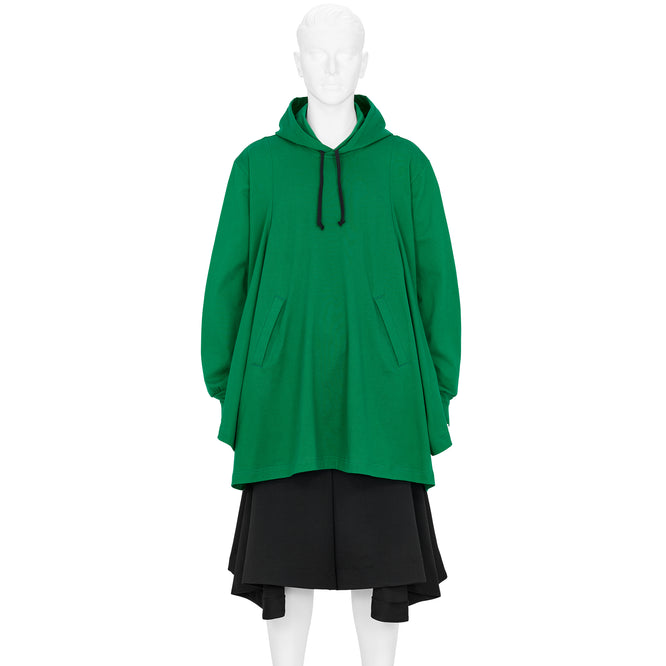 COTTON L/S TEE SHIRT WITH HOOD GREEN