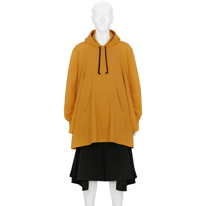 COTTON L/S TEE SHIRT WITH HOOD ORANGE