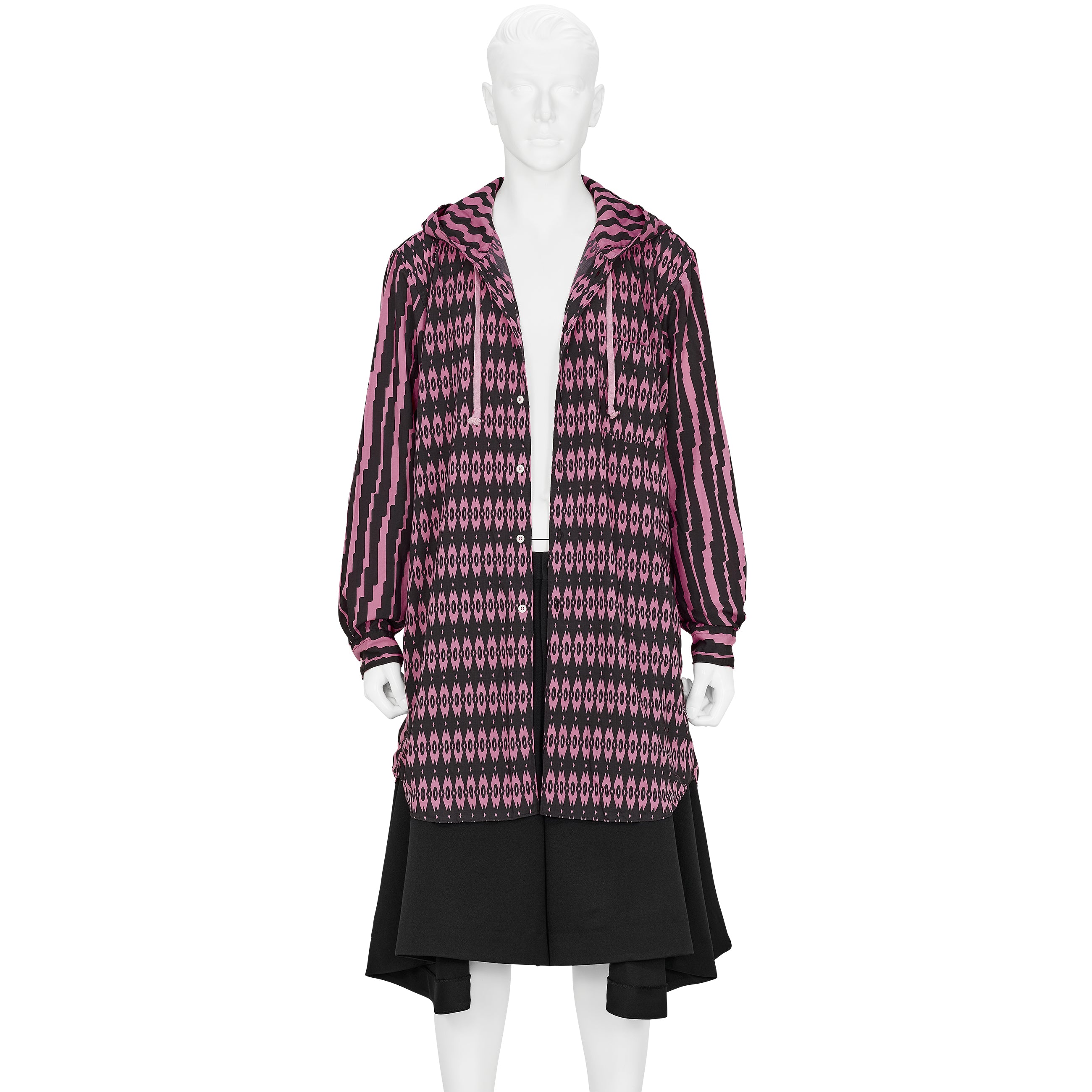 POLYESTER SHIRT WITH HOOD PINK