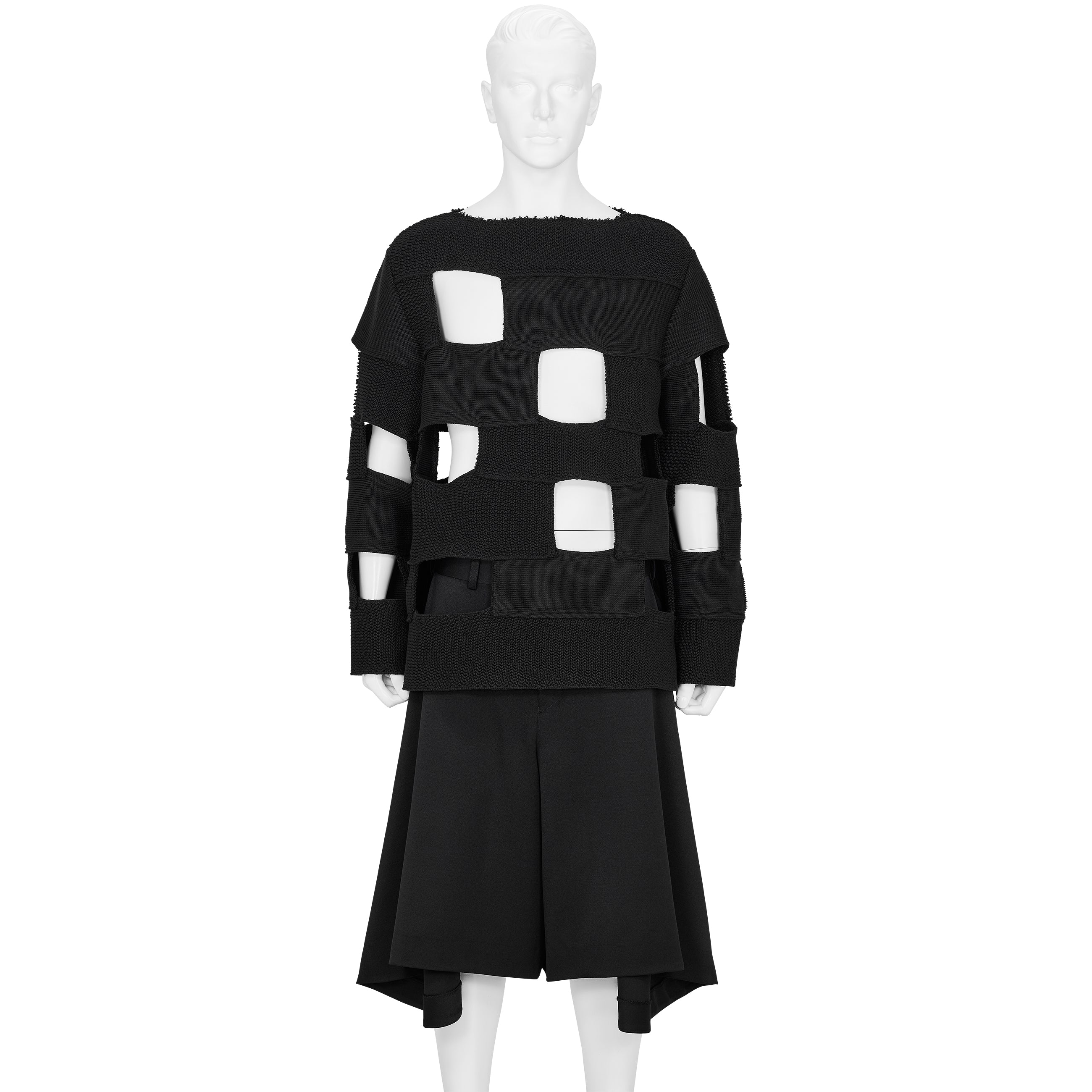 COTTON POLYESTER PULLOVER BLACK