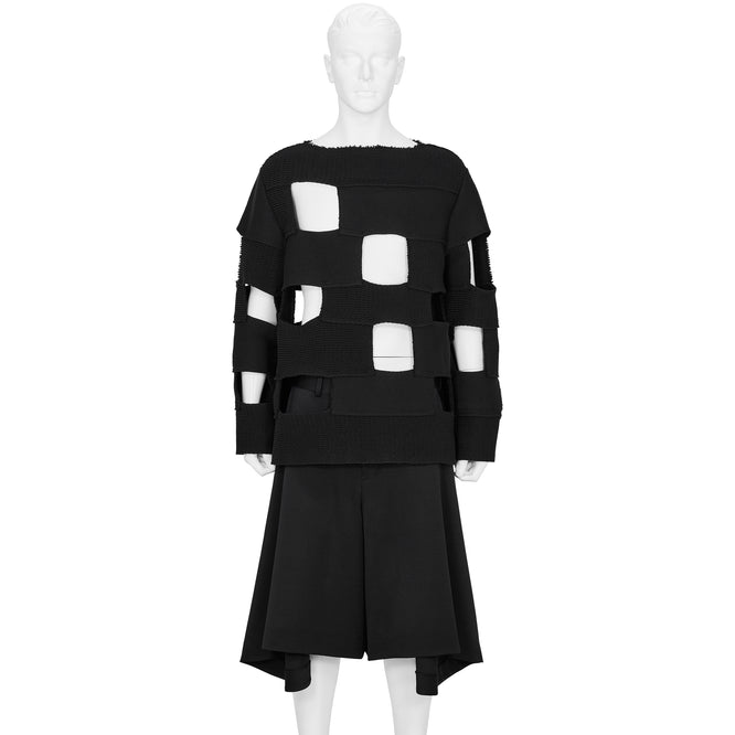 COTTON POLYESTER PULLOVER BLACK
