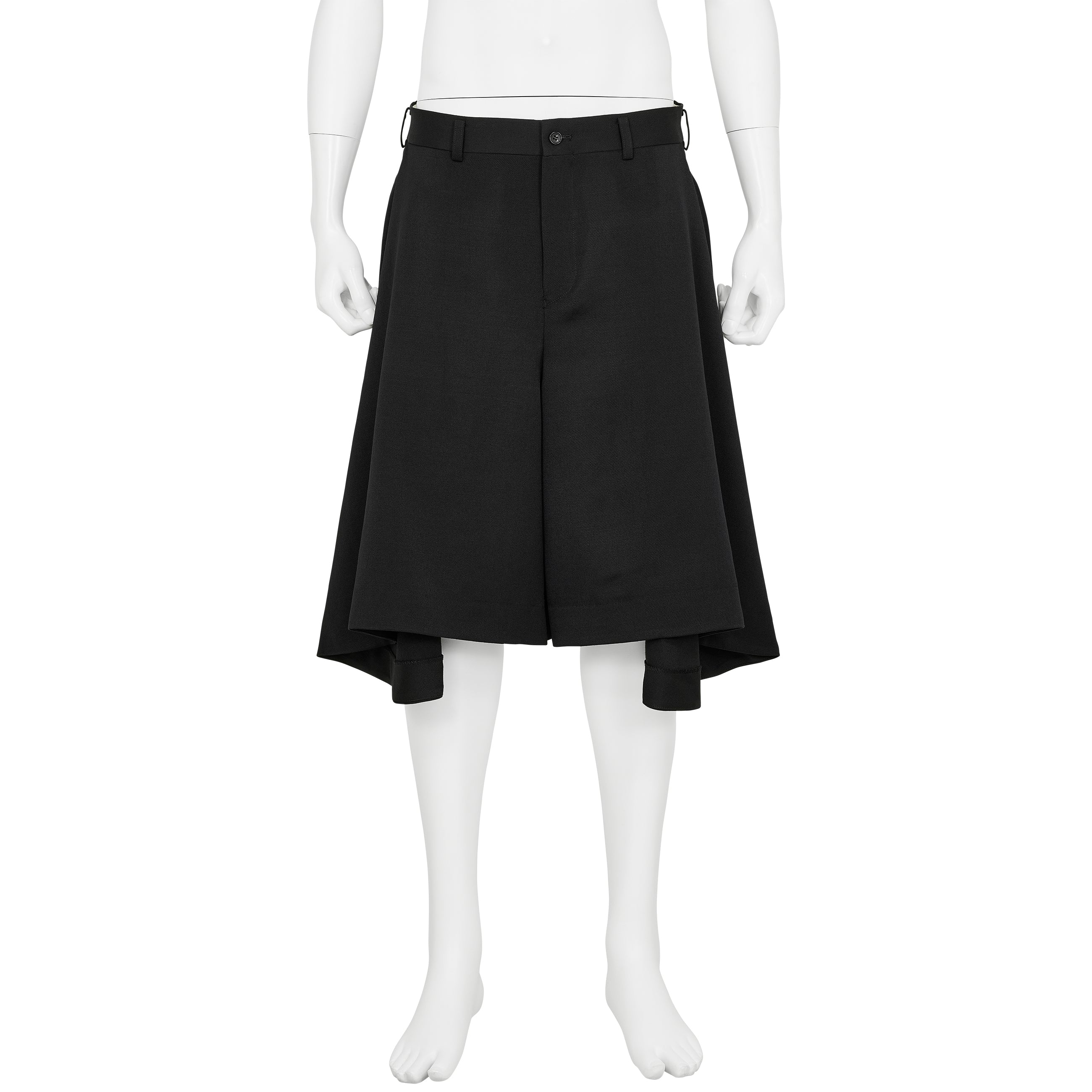 WOOL SATIN SHORTS BLACK
