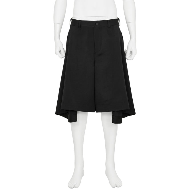 WOOL SATIN SHORTS BLACK