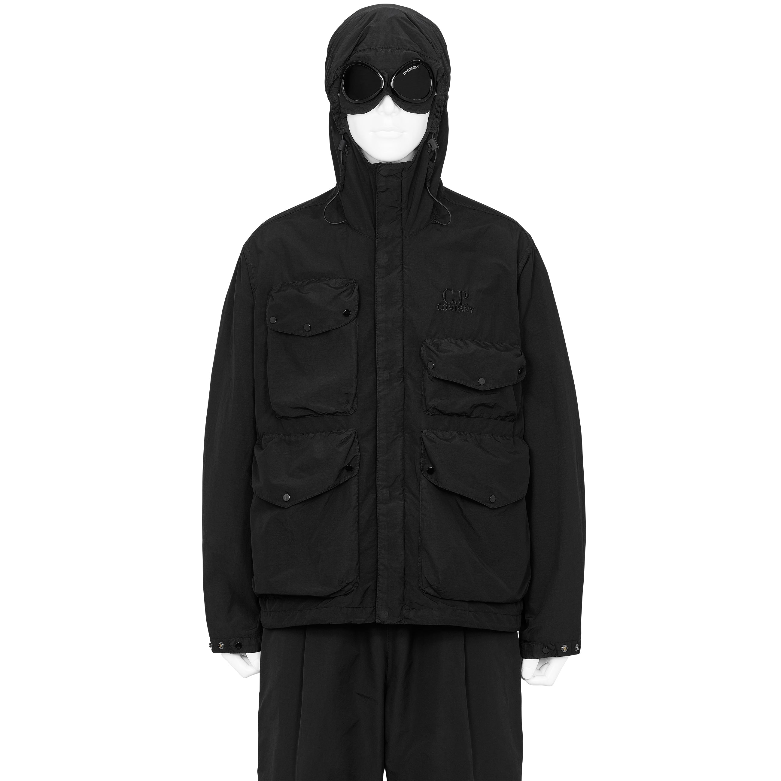 FLATT NYLON GOGGLE JACKET BLACK - C.P. COMPANY(シーピー