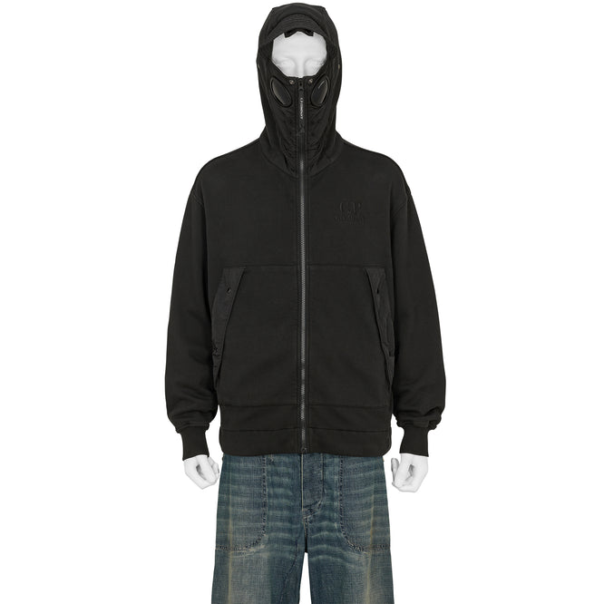 DIAGONAL RAISED FLEECE EXPLORER HOODY BLACK