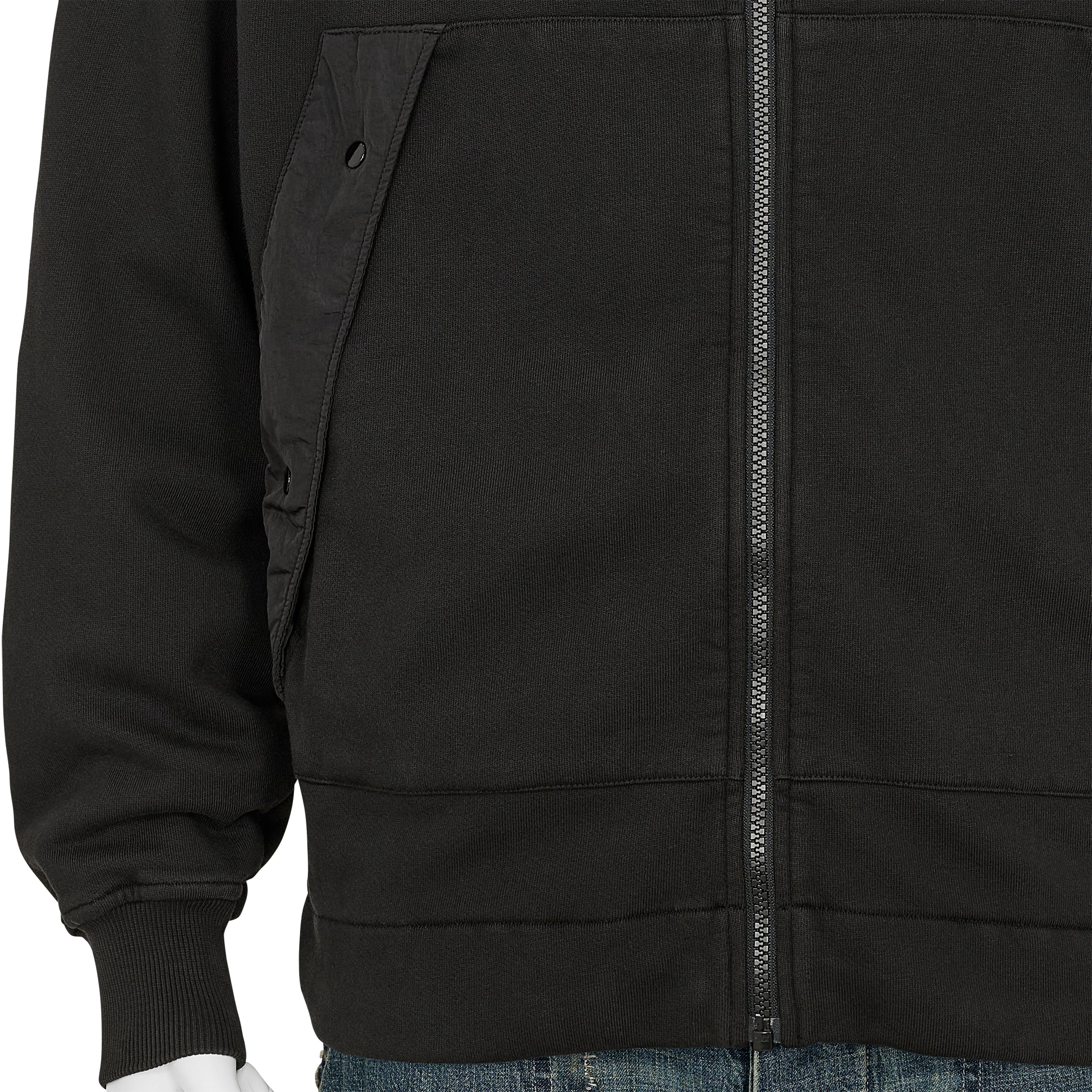 DIAGONAL RAISED FLEECE EXPLORER HOODY BLACK