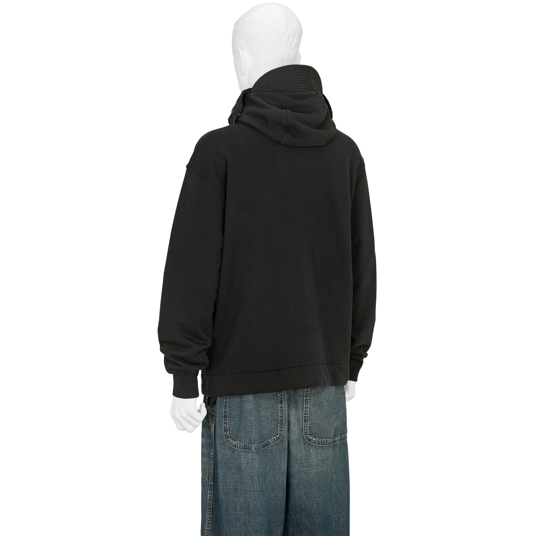 DIAGONAL RAISED FLEECE EXPLORER HOODY BLACK