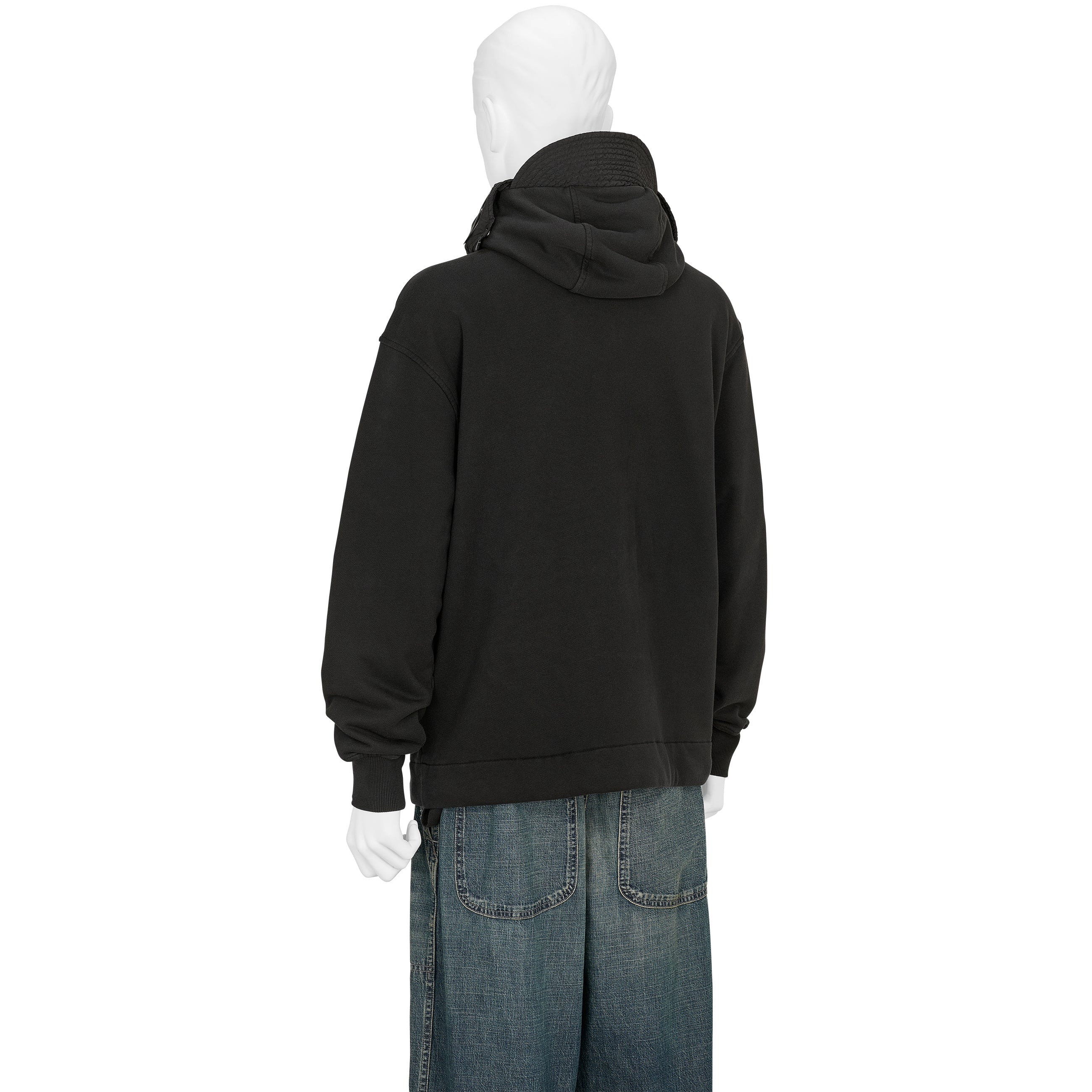 DIAGONAL RAISED FLEECE EXPLORER HOODY BLACK
