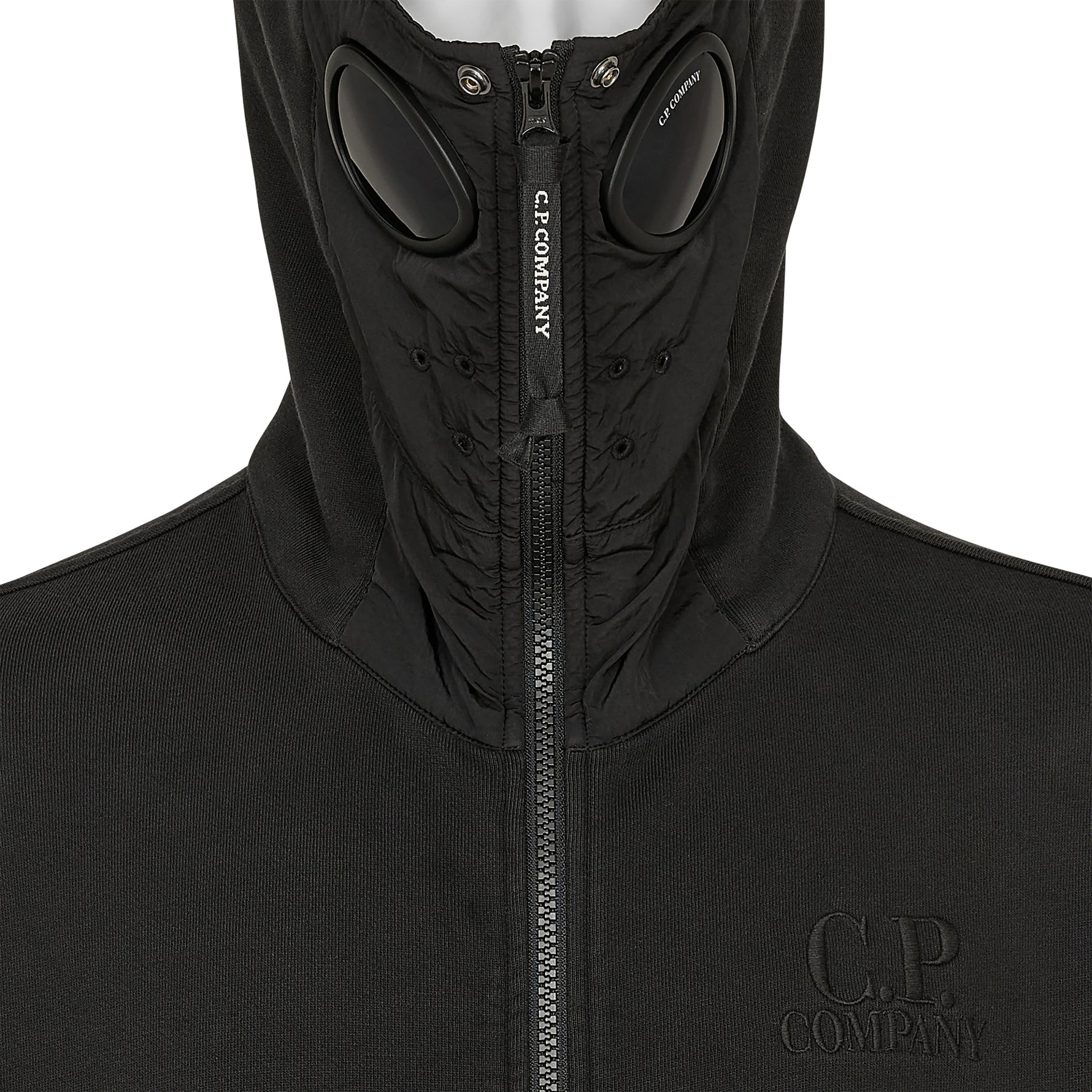 DIAGONAL RAISED FLEECE EXPLORER HOODY BLACK