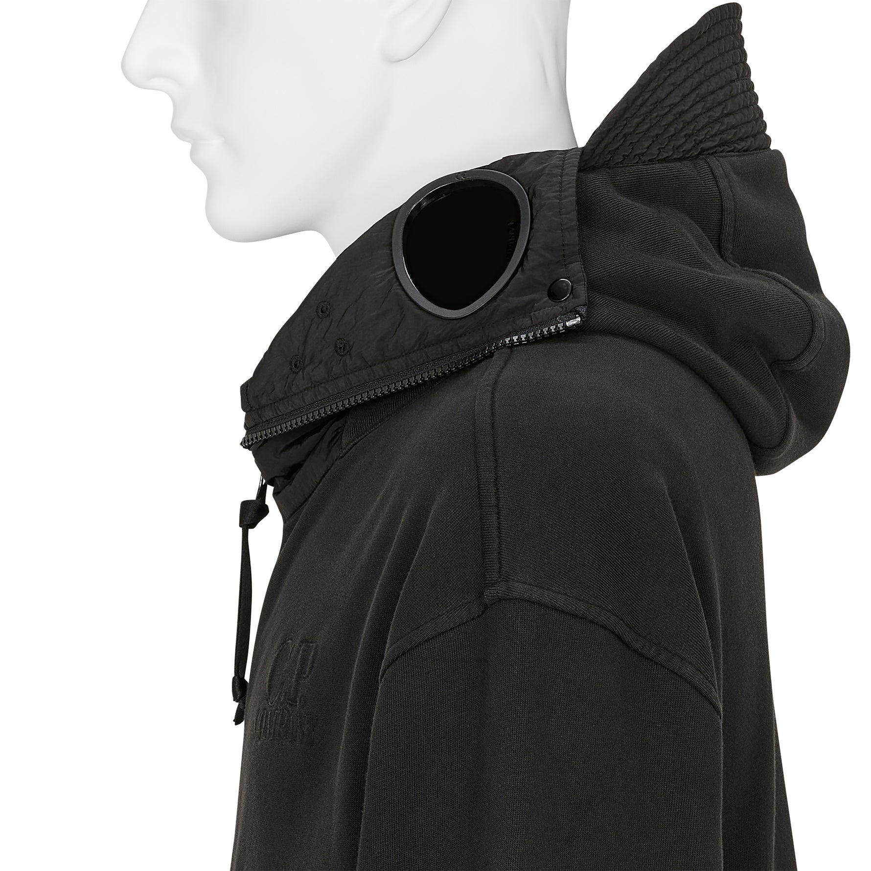 DIAGONAL RAISED FLEECE EXPLORER HOODY BLACK