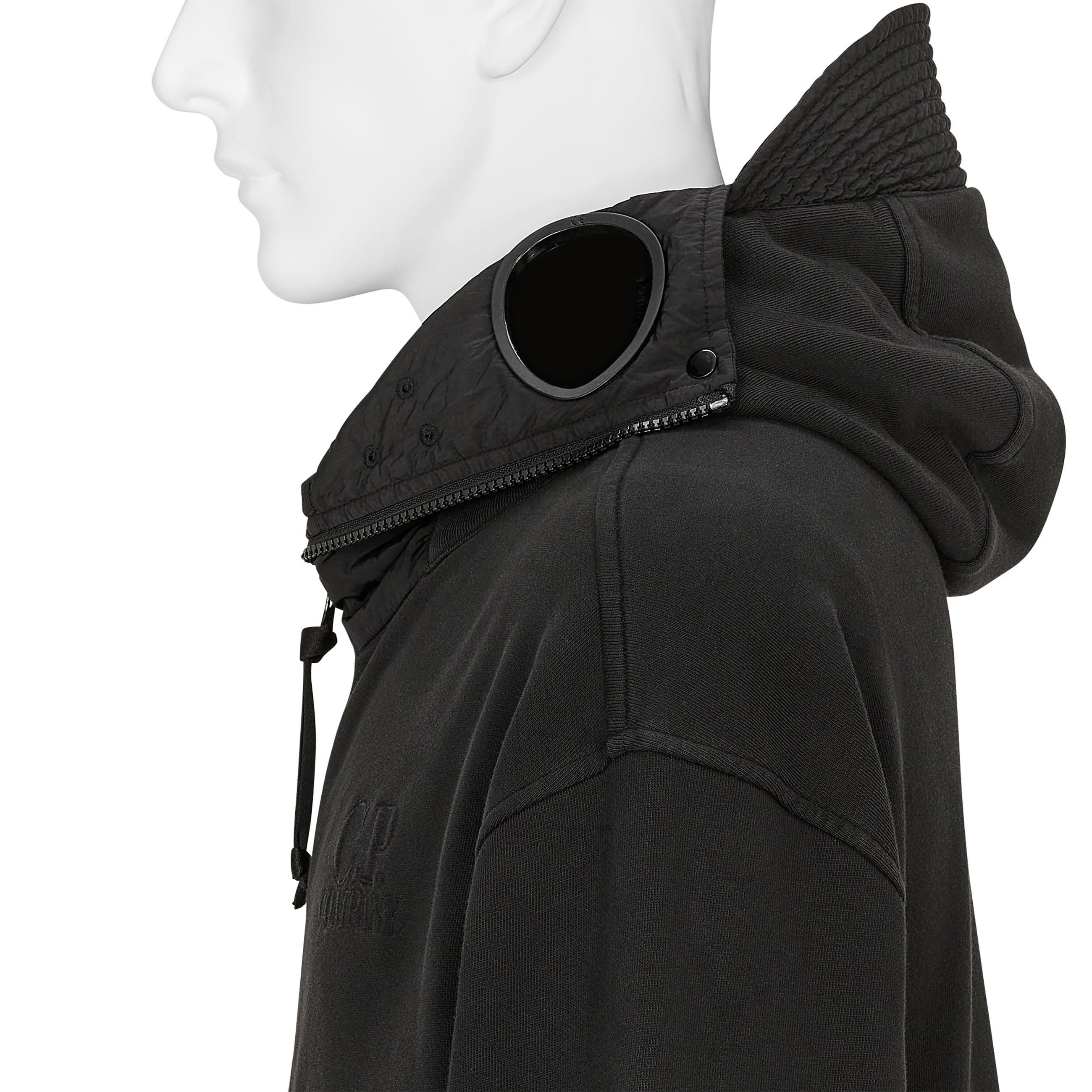 DIAGONAL RAISED FLEECE EXPLORER HOODY BLACK