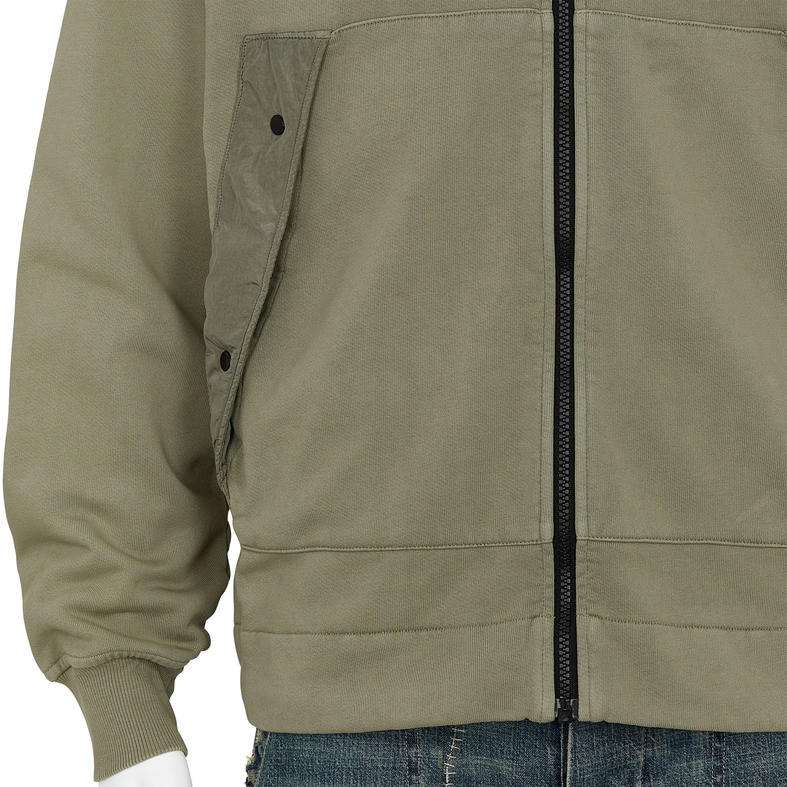 DIAGONAL RAISED FLEECE EXPLORER HOODY OLIVE