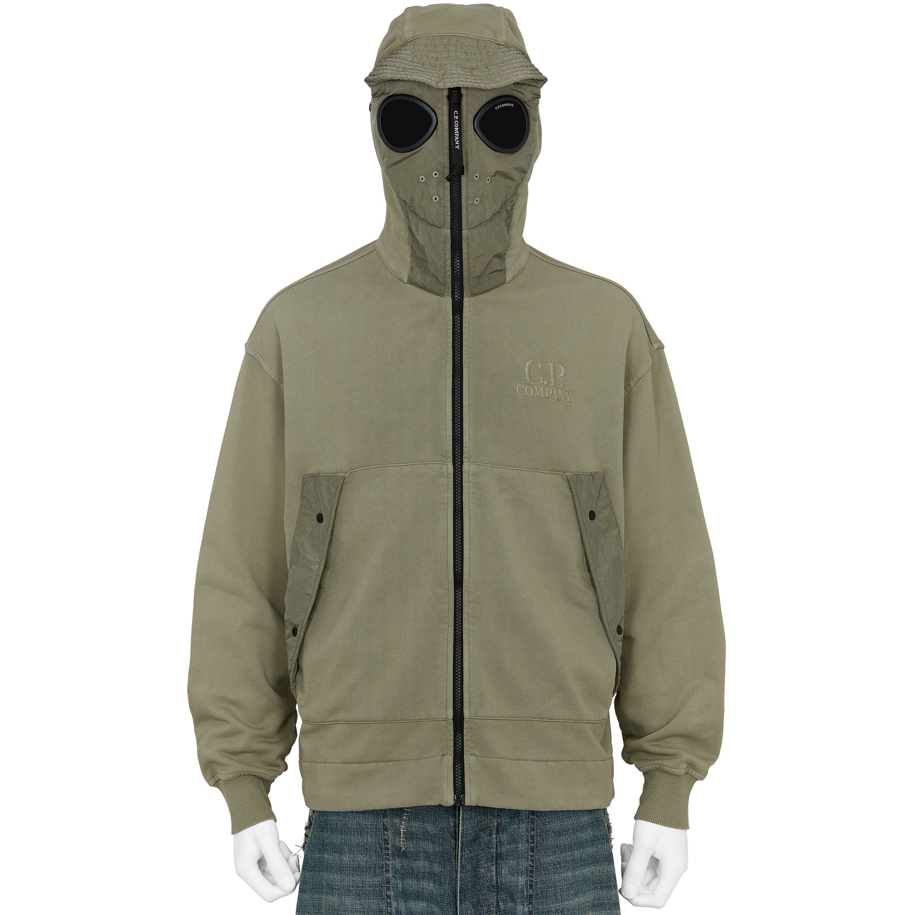 DIAGONAL RAISED FLEECE EXPLORER HOODY OLIVE