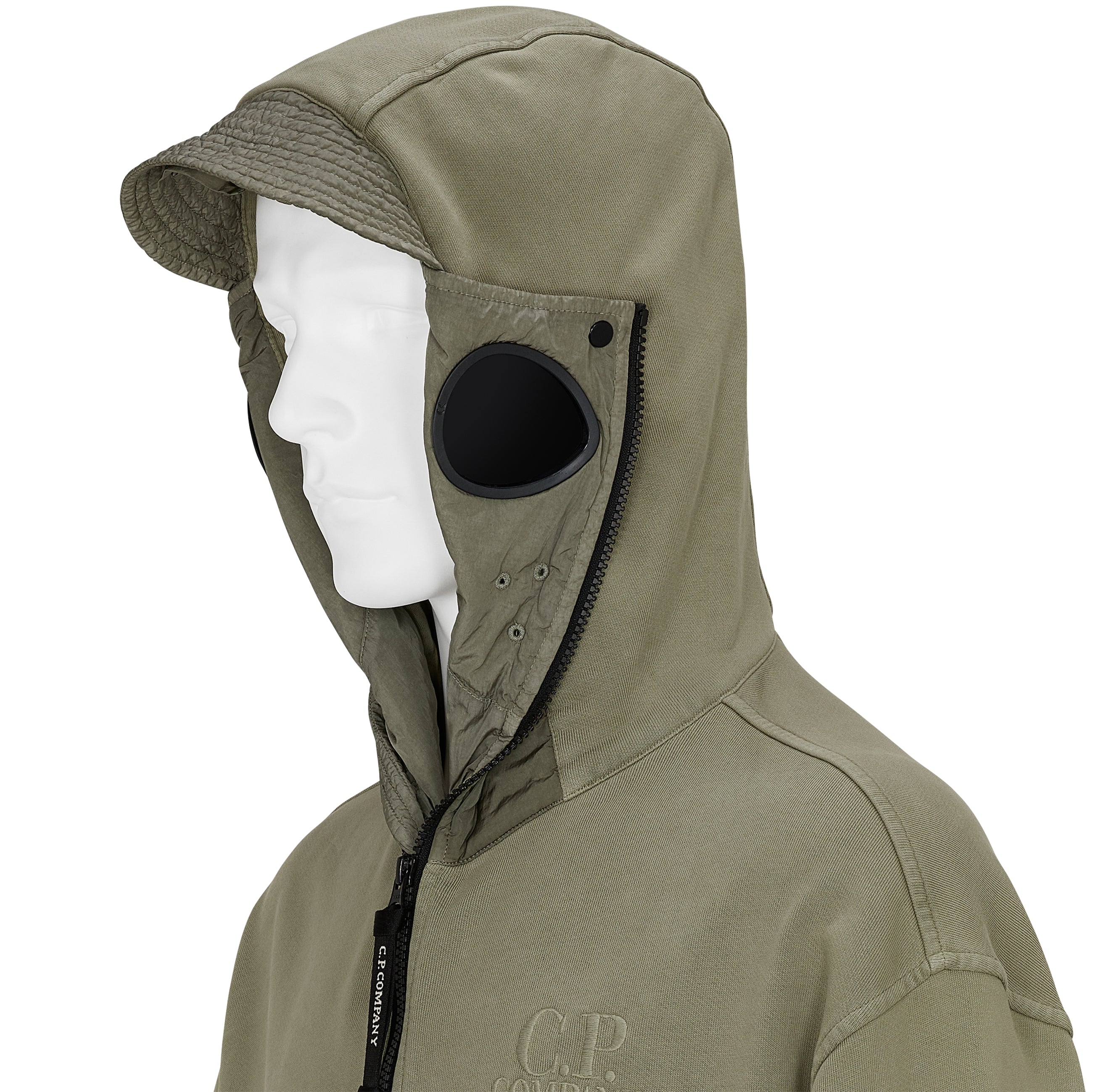 DIAGONAL RAISED FLEECE EXPLORER HOODY OLIVE