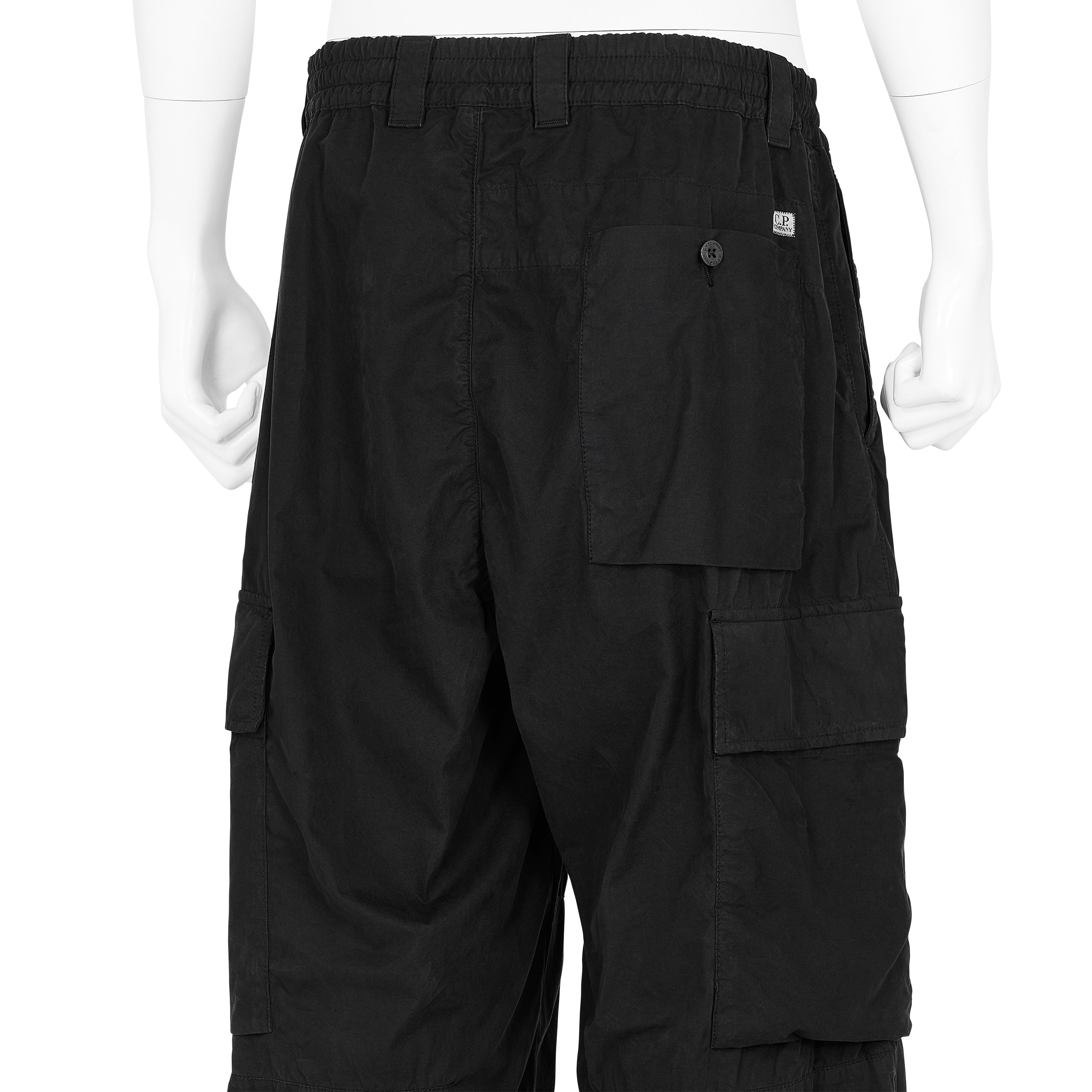 MICROREPS PEACHED CARGO PANTS BLACK