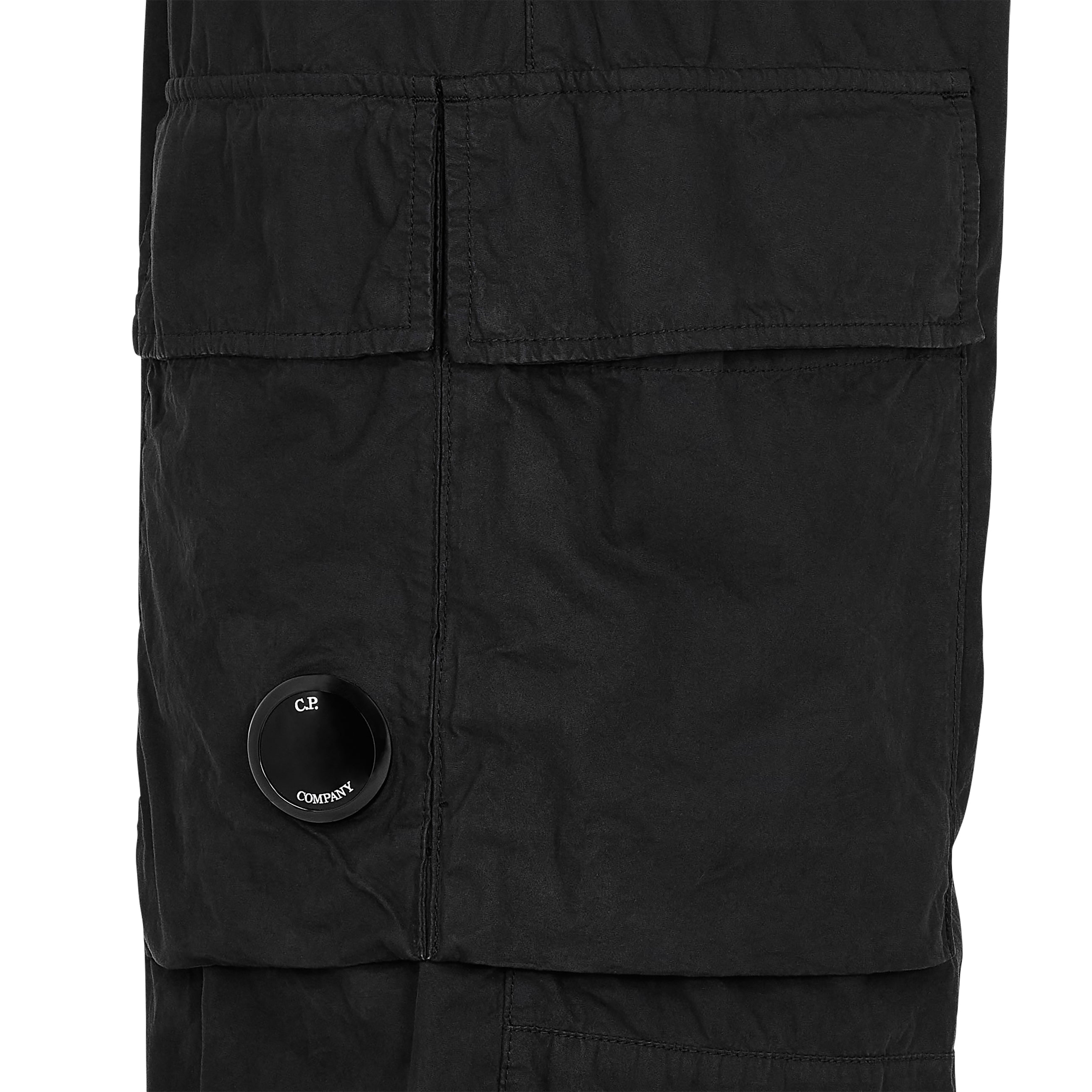 MICROREPS PEACHED CARGO PANTS BLACK