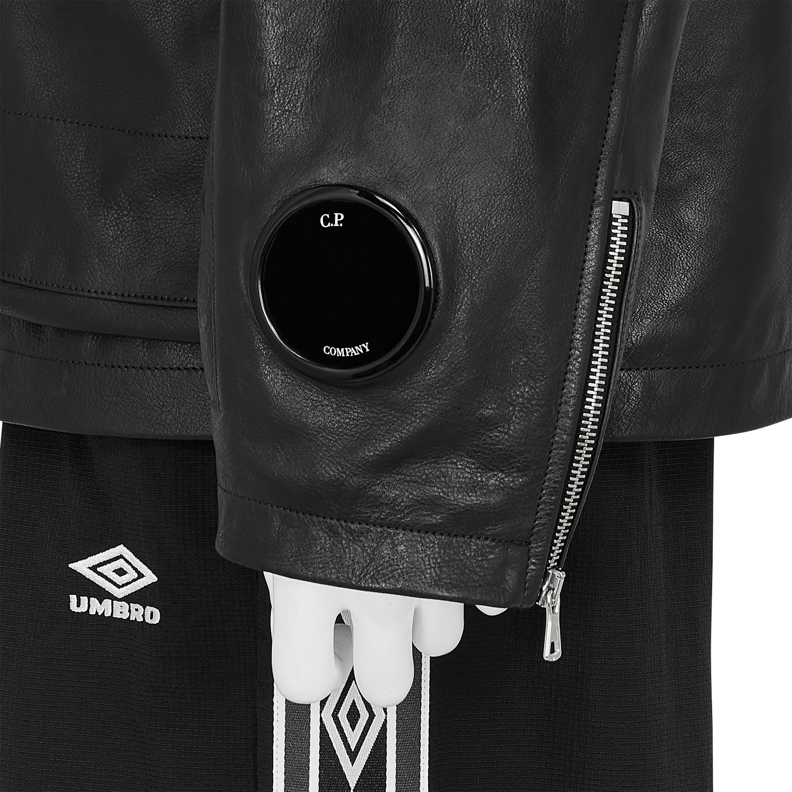 LEATHER GOGGLE JACKET BLACK - C.P. COMPANY(シーピー カンパニー