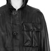 LEATHER GOGGLE JACKET BLACK