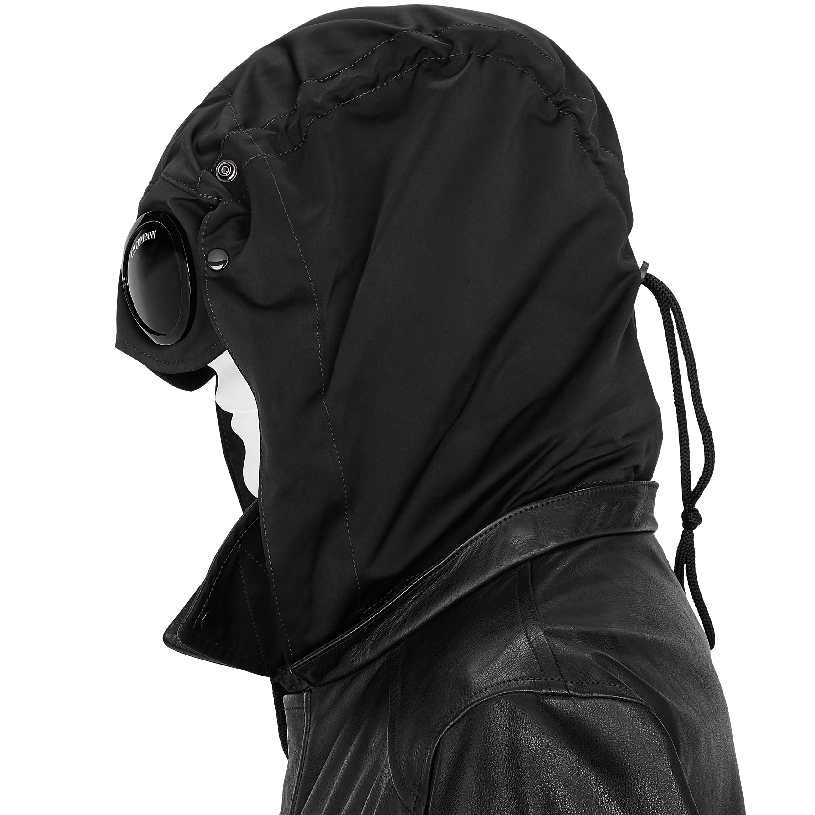 LEATHER GOGGLE JACKET BLACK
