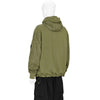 DIAGONAL RAISED FLEECE MIXED FULL ZIP HOODED SWEAT ELMWOOD GREEN
