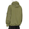 DIAGONAL RAISED FLEECE MIXED FULL ZIP HOODED SWEAT ELMWOOD GREEN