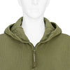 DIAGONAL RAISED FLEECE MIXED FULL ZIP HOODED SWEAT ELMWOOD GREEN