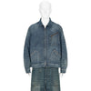 ZIP UP DENIM JACKET DAMAGED INDIGO